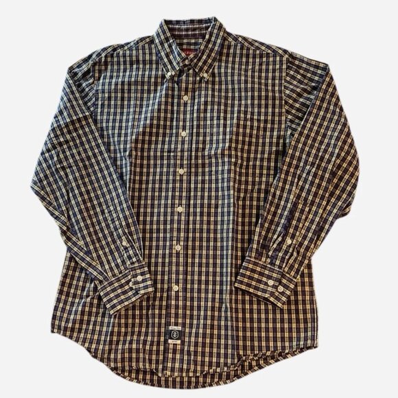 Izod Mens Plaid Long Sleeve Button Down Casual Shirt Size Medium - Picture 1 of 10
